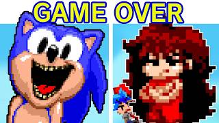 FNF GAME OVER but its Lord X Mix  All Endings Friday Night Funkin Mod Sonic PC Port BFGF [upl. by Haleemaj555]