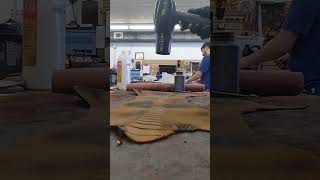 Dyeing Ostrich Leg Crusts leathercraft dyeing leather leathershorts crafts crafting [upl. by Aseek354]