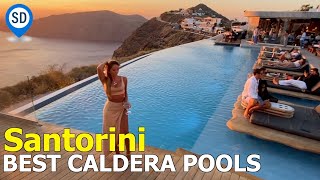 Santorinis Best Hotel Pools with Caldera Views  The Worlds Finest [upl. by Melc]