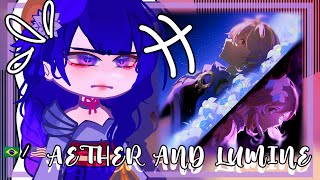 •Archons react to Aether and Lumine  Genshin Impact gacha club 🇧🇷🇺🇸 [upl. by Atires]