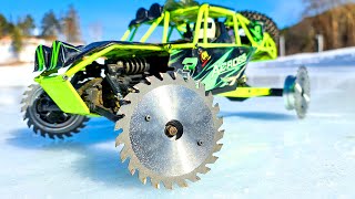 WlToys 10428 Awesome Wheels  Saw Blade RC OFFroad 4x4 [upl. by Nnayhs]