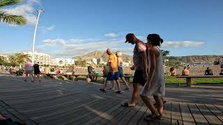 Beach boardwalk Tour Los Cristianos Tenerife Spain 4k love vlog travel [upl. by Giffer]