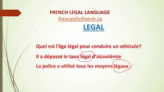 1 LEGAL FRENCH LEGAL LANGUAGE FRANCAIS FSC FRENCHCA [upl. by Folsom695]