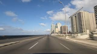 Manejando La Habana Cuba Driving in Havana Cuba  Malecon La Habana [upl. by Akamahs]