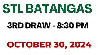 STL Batangas result today live 830 PM  October 30 2024 830 PM draw [upl. by Osei]