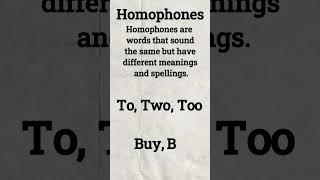 Homophones Homonyms and Homographs Explainedenglish englishgrammar learnenglish spokenenglish [upl. by Bittner413]