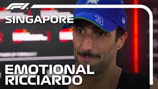 Emotional Daniel Ricciardo PostRace Interview  2024 Singapore Grand Prix [upl. by Netsyrk]