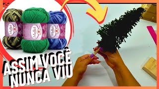 DIY  IDÉIA de DECORAÇÃO  como fazer árvore de natal com lã [upl. by Inafit]