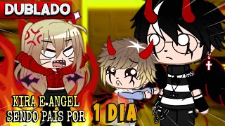 DUBLADO KIRA e ANGEL Sendo PAIS Por 1 DIA 😂😱  Mini Filme  Gacha Club [upl. by Nairadal]