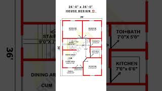 26 x 36 best house plan II 26 x 36 house plans in india II 3 bedroom ghar ka naksha kaise banaye [upl. by Alrac]