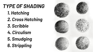 Different types of shading Techniques  Basics for all Students  6 techniques of shading shorts [upl. by Enattirb]