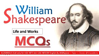 WILLIAM SHAKESPEARE MCQS  AKSRajveer  Literature Lovers [upl. by Armando]