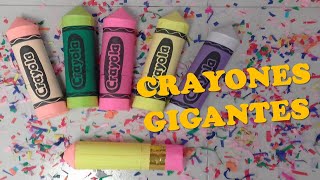 🖍Como hacer CRAYONES GIGANTES ✏Recodatorios de tu clase  Paola Mora [upl. by Clabo]