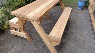 Folding picnic table made out of 2x4s [upl. by Rehnberg]