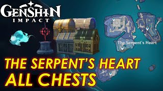 All Chests The Serpents Heart Enkanomiya Island Mysterious Seelie TTC amp Puzzle  Genshin Impact [upl. by Odelle]