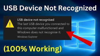 Fixed USB Device Not Recognized Windows 10  Device Descriptor Request Failed Problem Easy Way [upl. by Assirralc33]