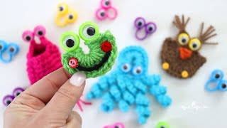 Crochet Googly Eye Finger Puppet Characters [upl. by Ralyat]