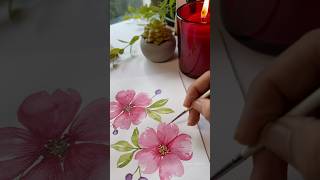 Easy Watercolor florals🌸Loose Floral painting watercolorpainting Watercolour Flowers aasakooda [upl. by Anikehs272]