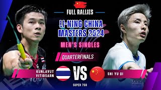 Kunlavut Vitidsarn THA vs Shi Yu Qi CHN  QF  China Masters 2024 [upl. by Novelia]