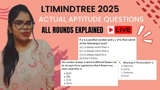 LTIMINDTREE 2025  Actual questions  Rounds explained  Watch now [upl. by Drahser193]