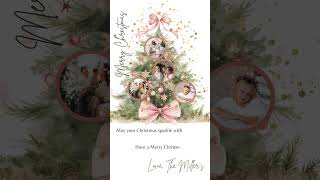 Coquette Christmas Card Template with Pictures Pink Holiday Greeting eCard with Photo Xmas eCard [upl. by Gregg]