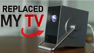 I Replaced My TV with A Mini Projector LG CineBeam Q Review [upl. by Atims]