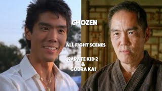 Chozen All fight scenes Karate Kid 2 amp Cobra Kai [upl. by Indnahc]