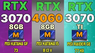 RTX 4060 LAPTOP VS RTX 3070 LAPTOP VS RTX 3070 TI LAPTOP VS RTX 3060 M Gaming Synthetic BENCHMARKS [upl. by Ibbob866]