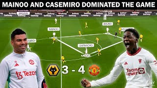 Kobbie Mainoo and Casemiro vs Wolves  Manchester United Tactical Analysis [upl. by Ardnohs]