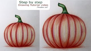 How to draw a Pumpkin 🎃  How to draw a pumpkin step by step for kids 🎃 [upl. by Suqram]