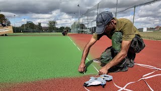 Tennis hard court lines refurbishment [upl. by Amahcen]