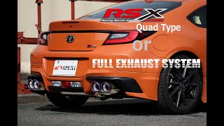 TOYOTA GR86 6MT専用 APEXi Full Exhaustsystem or RSX Quad type [upl. by Avruch]