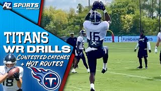 Titans WR Drills Focusing on Contested Catches  Quick Separation [upl. by Senilec]