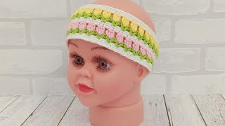 НАРЯДНАЯ ПОВЯЗКА НА ГОЛОВУ КРЮЧКОМ💐 ПОДРОБНЫЙ МАСТЕР КЛАССcrochet headbandgehäkeltes Stirnband [upl. by Keith]