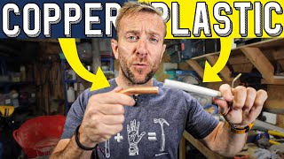 HOW TO JOIN PLASTIC AND COPPER PIPE TOGETHER  3 METHODS [upl. by Ytram761]