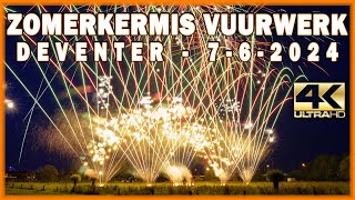 ⁴ᴷ Deventer Zomerkermis Vuurwerk 2024  Dutch Fireworks Professional [upl. by Tonl]