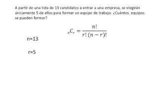 Ejemplo 1 Permutaciones y Combinaciones [upl. by Kaltman]