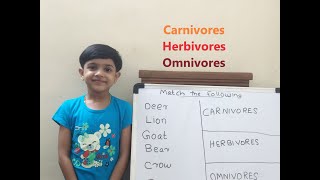 Carnivores Herbivores Omnivores A matching activity [upl. by Alethia]