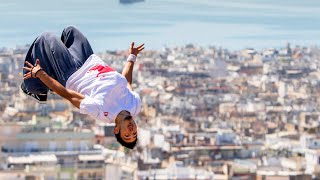 Dimitris Kyrsanidis Freerunning in Athens  360° video [upl. by Osnofedli]