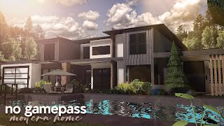 No Gamepass Modern Home  Roblox  Bloxburg House build  Speedbuild [upl. by Erleena]