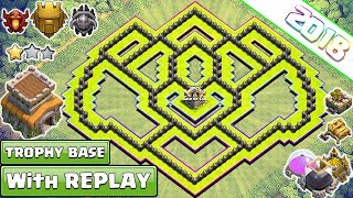 New BEST Town Hall 8 TROPHY Base 2018 With REPLAY Proof  COC Th8 Base Design  Clash of Clans [upl. by Naivad]