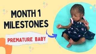 Month 1 milestones of a premature baby prematurebaby preemie milestones 1monthbaby [upl. by Hafital]