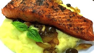 RestaurantStyle Pan Seared Salmon  Salmon Recipe [upl. by Ytiak]