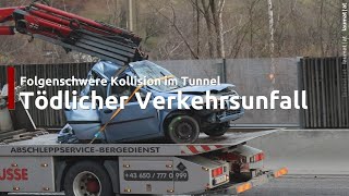 Tödlicher Verkehrsunfall im Tunnel Kienberg auf der Pyhrnautobahn in Micheldorf in Oberösterreich [upl. by Huang943]