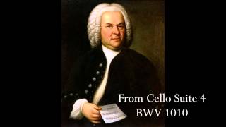 JS Bach Bouree II from Cello Suite Four  BMV 1010 [upl. by Cesar]