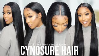 Watch Me Install This Extra Long Straight Wig Glueless Method  Ft Cynosure Hair [upl. by Anestassia]