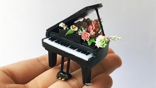 Miniature Polymer Clay Flower Piano  Watch Me Craft [upl. by Barbara]