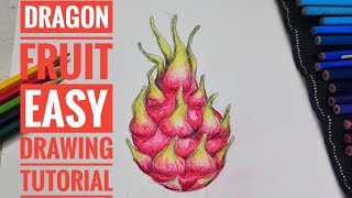 How to draw dragon fruit  Easy step by step drawing tutorial [upl. by Girard920]