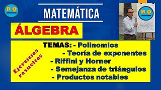 MISCELANEA ⭐ MATEMATICA 👍 ALGEBRA ✔️ GEOMETRIA 🔴 PRODUCTOS NOTABLES  POLINOMIOS  REFFINI HORNER [upl. by Fronniah13]