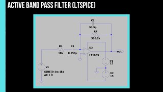 Active Band Pass Filter LTspice [upl. by Katherine]